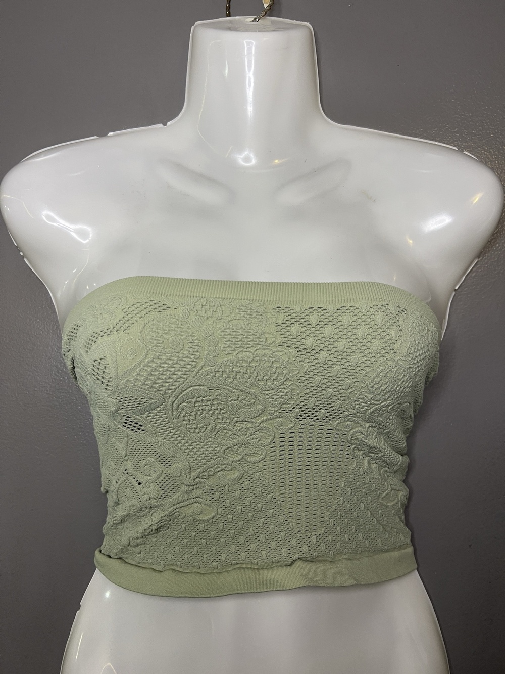 Intimately Free People Bandeau Bra Womens XS/S Green Lace Strapless Tube Top